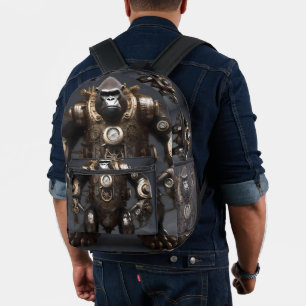 Futuristic Steampunked Gorilla, Bedruckter Rucksack
