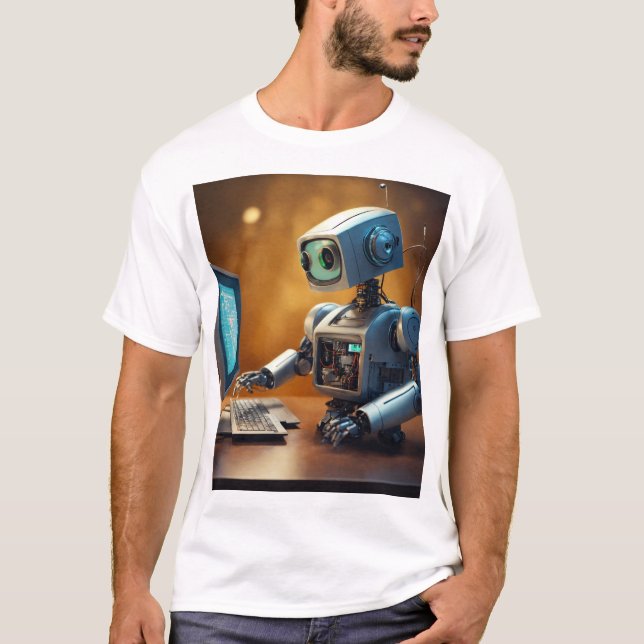 Futuristic Vibes ・ Robot Design ・ Technisch Inspir T-Shirt (Vorderseite)
