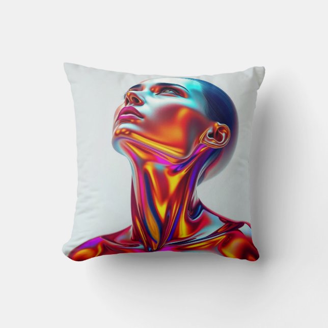 Futuristic woman portrait, sci-fi aesthetics, neon kissen (Vorderseite)