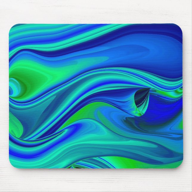 futuristisch, grün und blau Abstrakt Mousepad (Vorne)