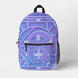 Futuristisch Neon Vaporwave Abstrakt Geometrisch Bedruckter Rucksack