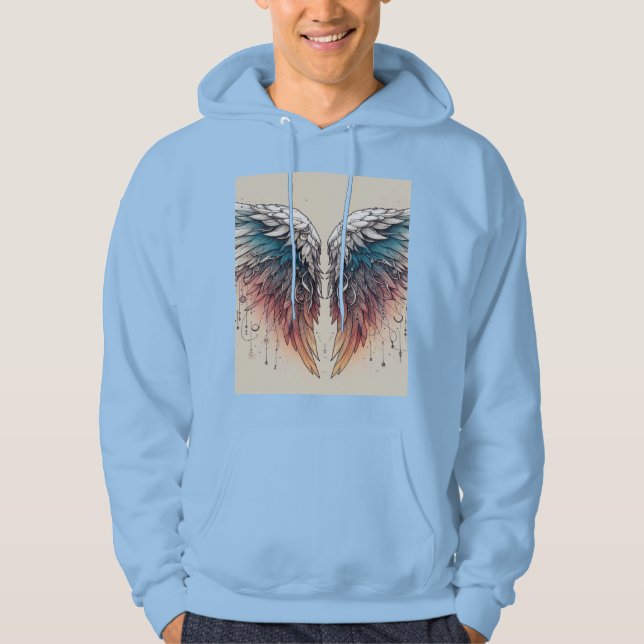 Futuristisch Wing Tattoo Hoodie (Vorderseite)