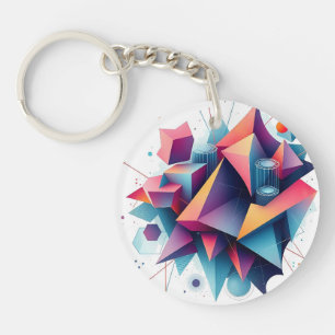 Futuristische Abstrakt geometrische Formen mit Neo Schlüsselanhänger