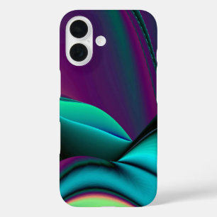 Futuristische Abstrakte 3D Metallic Rainbow Art iPhone 16 Hülle