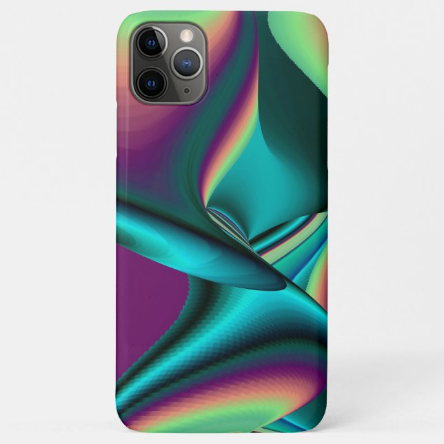 Futuristische Abstrakte 3D Metallic Rainbow Art Case-Mate iPhone Hülle (Rückseite)