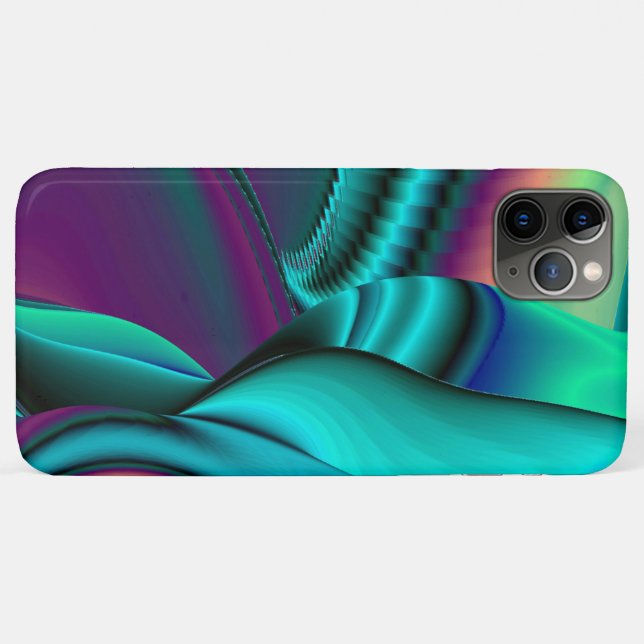 Futuristische Abstrakte 3D Metallic Rainbow Art Case-Mate iPhone Hülle (Rückseite (Horizontal))