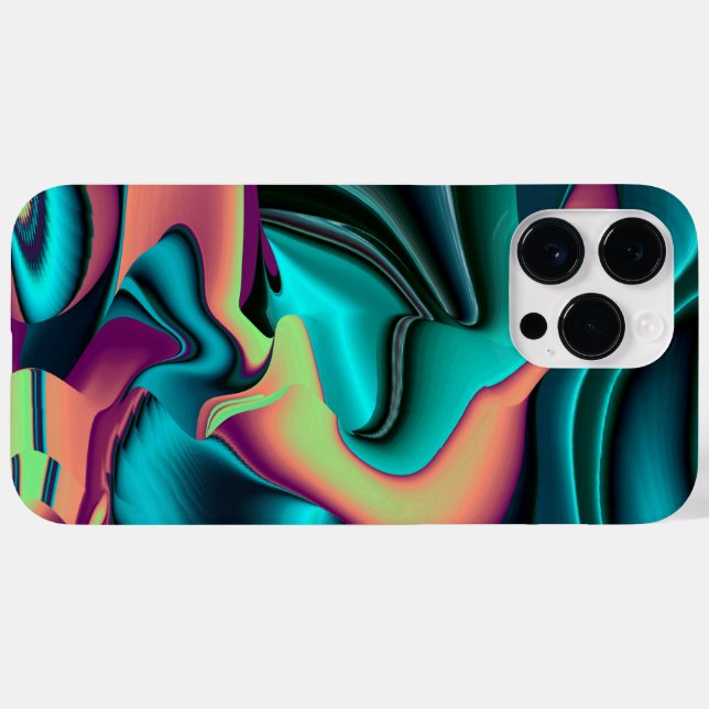 Futuristische Abstrakte 3D Metallic Rainbow Art Case-Mate iPhone Hülle (Rückseite (Horizontal))