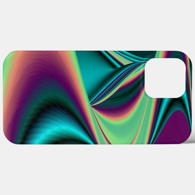 Futuristische Abstrakte 3D Metallic Rainbow Art Case-Mate iPhone Hülle (Rückseite (Horizontal))