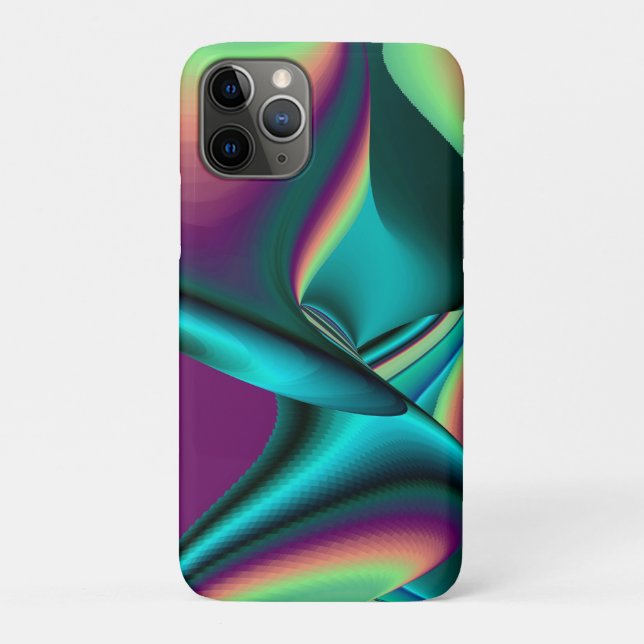 Futuristische Abstrakte 3D Metallic Rainbow Art Case-Mate iPhone Hülle (Rückseite)