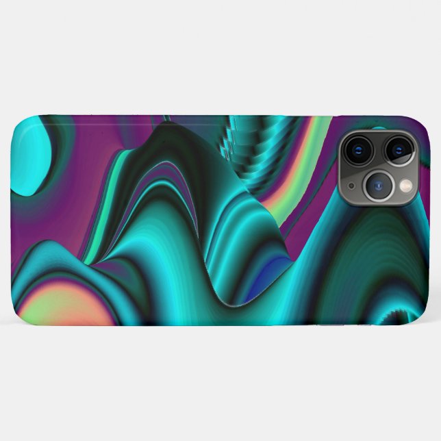 Futuristische Abstrakte 3D Metallic Rainbow Art Case-Mate iPhone Hülle (Rückseite (Horizontal))