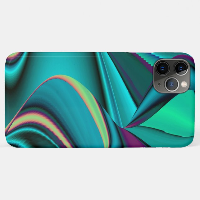 Futuristische Abstrakte 3D Metallic Rainbow Art Case-Mate iPhone Hülle (Rückseite (Horizontal))