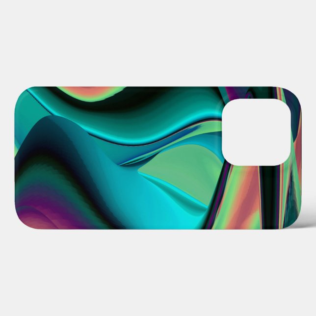 Futuristische Abstrakte 3D Metallic Rainbow Art Case-Mate iPhone Hülle (Rückseite (Horizontal))