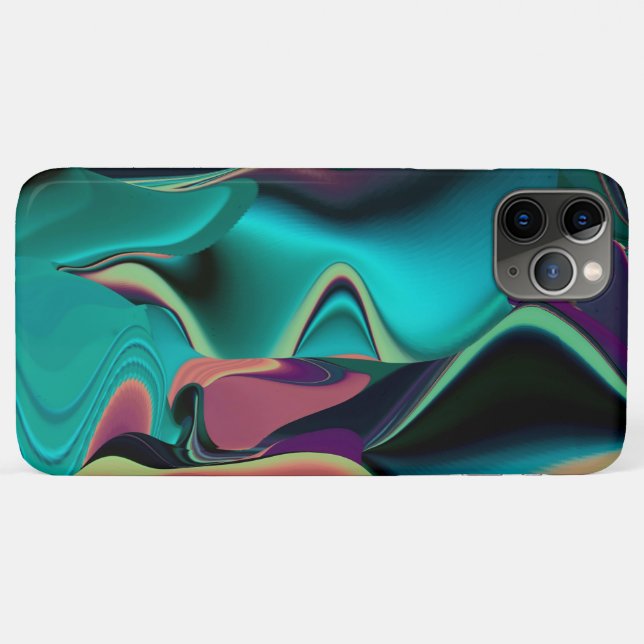 Futuristische Abstrakte 3D Metallic Rainbow Art Case-Mate iPhone Hülle (Rückseite (Horizontal))