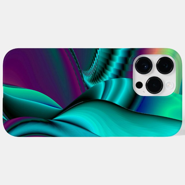 Futuristische Abstrakte 3D Metallic Rainbow Art Case-Mate iPhone Hülle (Rückseite (Horizontal))