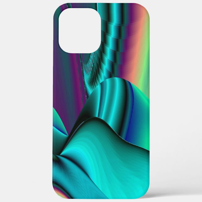 Futuristische Abstrakte 3D Metallic Rainbow Art Case-Mate iPhone Hülle (Rückseite)