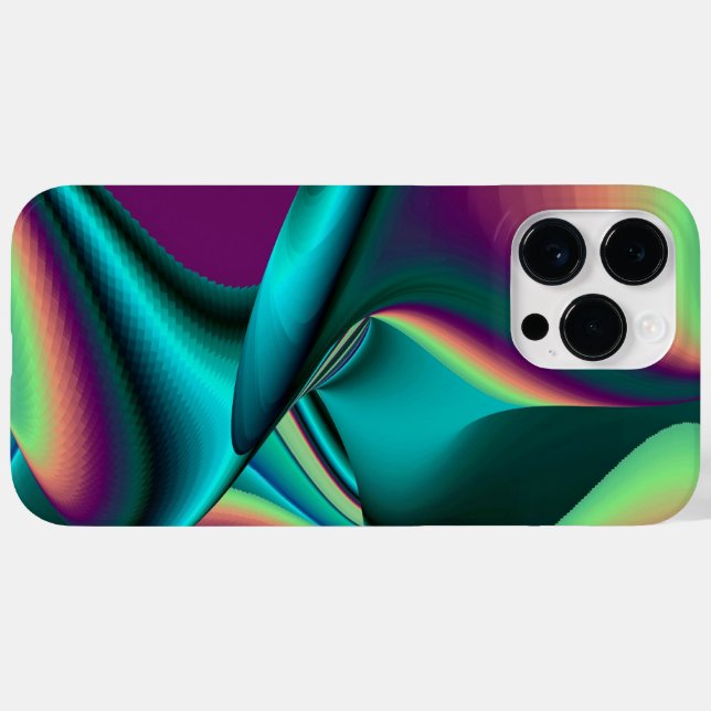 Futuristische Abstrakte 3D Metallic Rainbow Art Case-Mate iPhone Hülle (Rückseite (Horizontal))
