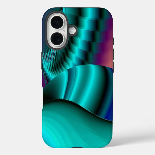 Futuristische Abstrakte 3D Metallic Rainbow Art Case-Mate iPhone Hülle (Rückseite)