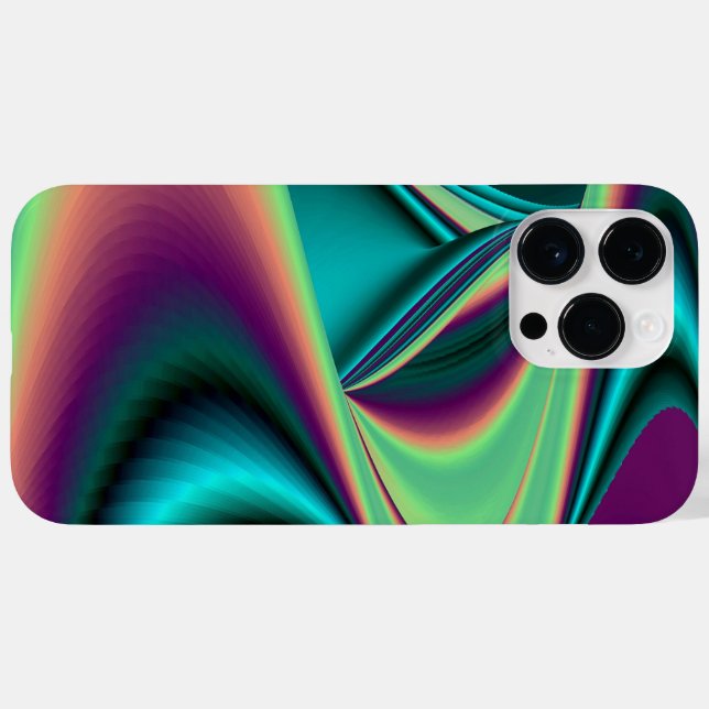 Futuristische Abstrakte 3D Metallic Rainbow Art Case-Mate iPhone Hülle (Rückseite (Horizontal))