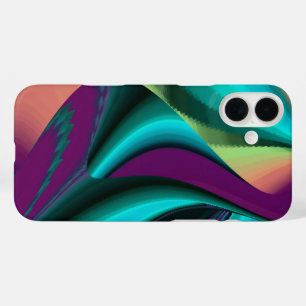 Futuristische Abstrakte 3D Metallic Rainbow Art iPhone 16 Plus Hülle