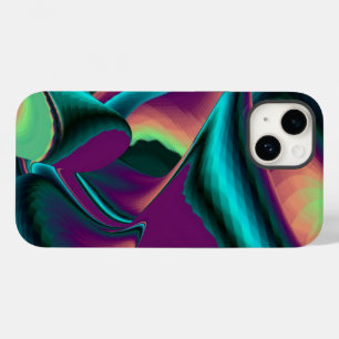 Futuristische Abstrakte 3D Metallic Rainbow Art Case-Mate iPhone 14 Hülle