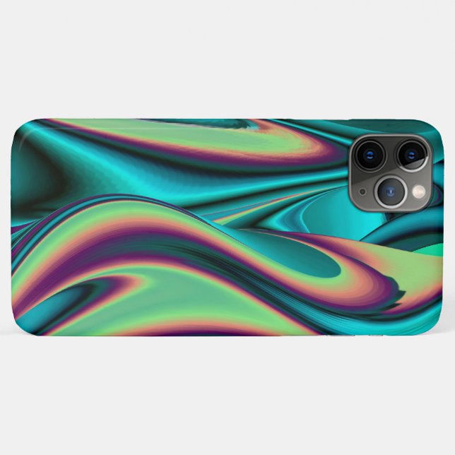 Futuristische Abstrakte 3D Metallic Rainbow Art Case-Mate iPhone Hülle (Rückseite (Horizontal))