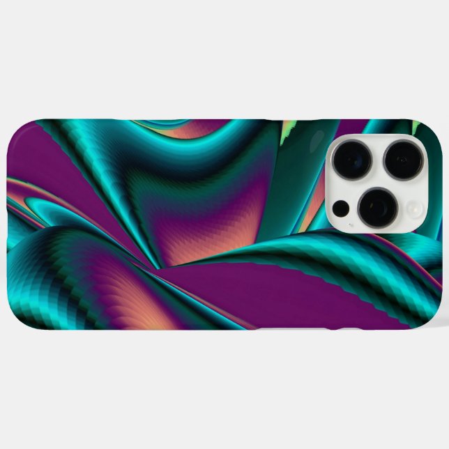 Futuristische Abstrakte 3D Metallic Rainbow Art Case-Mate iPhone Hülle (Rückseite (Horizontal))