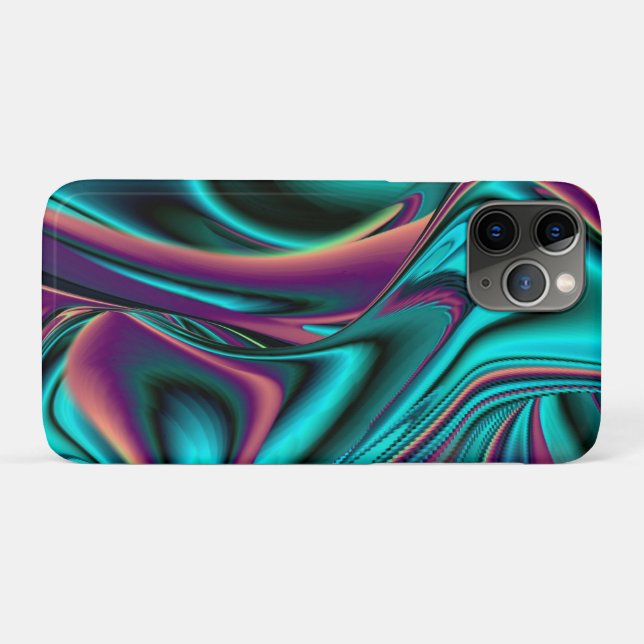 Futuristische Abstrakte 3D Metallic Rainbow Art Case-Mate iPhone Hülle (Rückseite (Horizontal))
