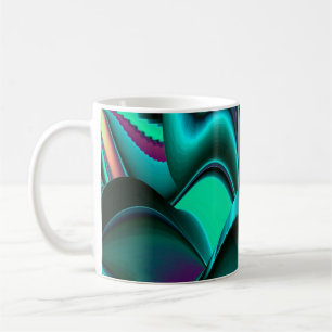 Futuristische Abstrakte 3D Metallic Rainbow Art Kaffeetasse