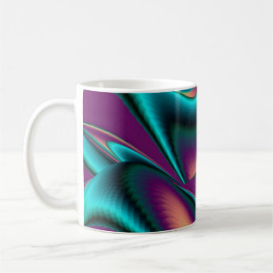 Futuristische Abstrakte 3D Metallic Rainbow Art Kaffeetasse