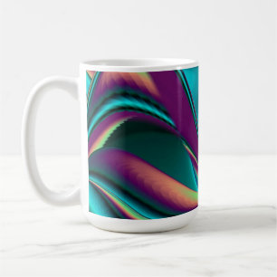 Futuristische Abstrakte 3D Metallic Rainbow Art Kaffeetasse