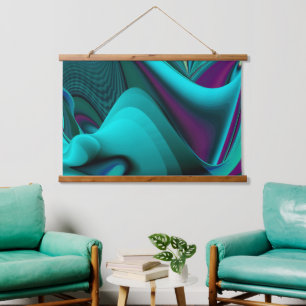 Futuristische Abstrakte 3D Metallic Rainbow Art Wandteppich Mit Holzrahmen
