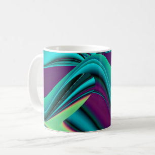 Futuristische abstrakte 3D metallische Regenbogen- Kaffeetasse