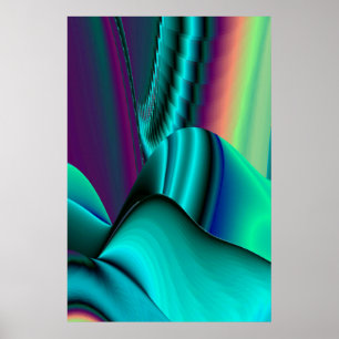 Futuristische abstrakte 3D metallische Regenbogen- Poster