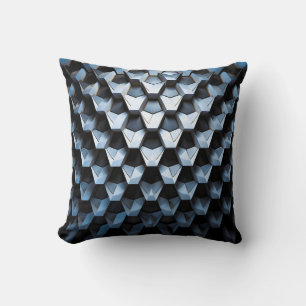 Futuristische abstrakte blaue geometrische Metallo Kissen