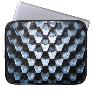 Futuristische abstrakte blaue geometrische Metallo Laptopschutzhülle