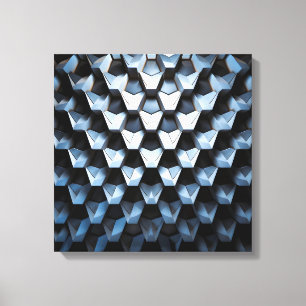 Futuristische abstrakte blaue geometrische Metallo Leinwanddruck