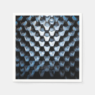 Futuristische abstrakte blaue geometrische Metallo Serviette