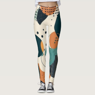 Futuristische abstrakte marine Korallen-Teal-Organ Leggings