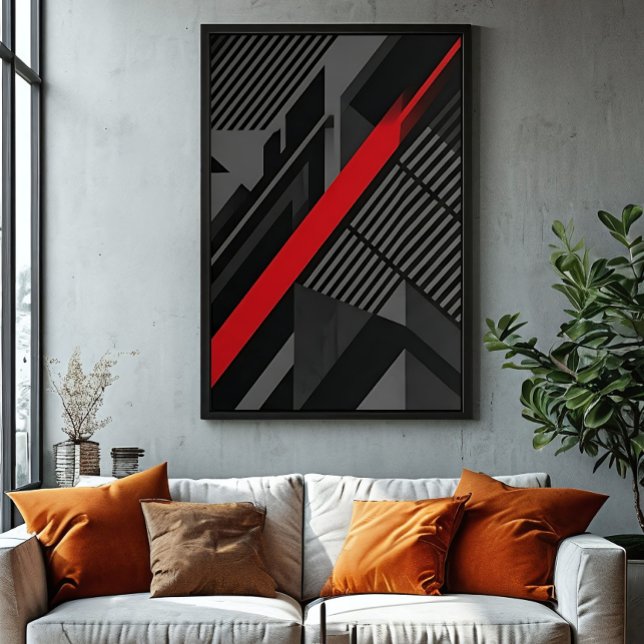 Futuristische abstrakte Rot-Schwarz Poster (Von Creator hochgeladen)