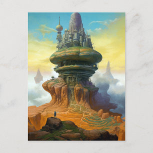 Futuristische Alien City Sci-Fi Art Postkarte