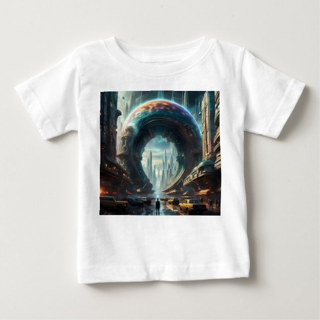 Futuristische Alien Planet Portal mit Magic Gate Baby T-shirt (Vorderseite)