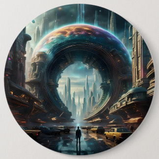 Futuristische Alien Planet Portal mit Magic Gate Button