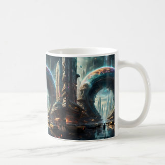 Futuristische Alien Planet Portal mit Magic Gate Kaffeetasse