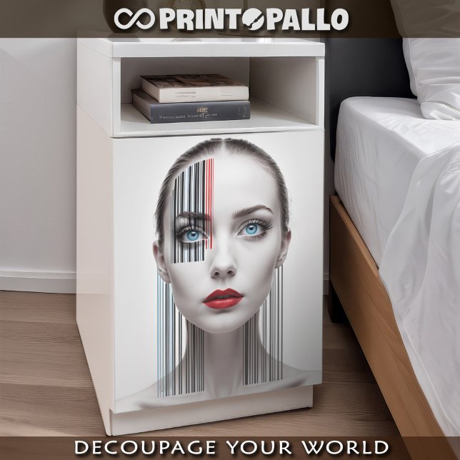 Futuristische Bar codierte Frau Seidenpapier (Von Creator hochgeladen)