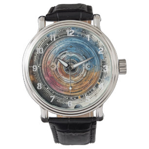 Futuristische Batik Cosmic Art – Raumdesign Armbanduhr