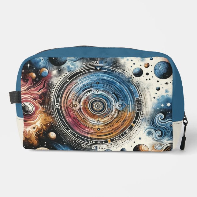 Futuristische Batik Kosmic Art - Space Design Waschbeutel (Vorderseite)