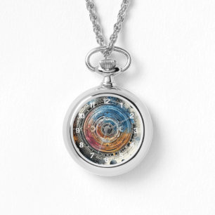 Futuristische Batik Kosmische Kunst – Raumdesign Armbanduhr