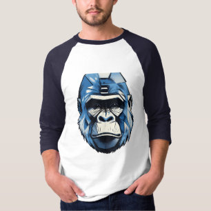 Futuristische Blaue Gorilla-Cyborg-Grafik » oder « T-Shirt