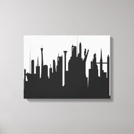 Futuristische City Skyline Leinwanddruck
