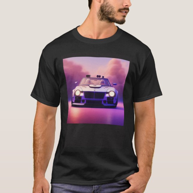 Futuristische Classic Sportwagen Cyberpunk Cooles  T-Shirt (Vorderseite)